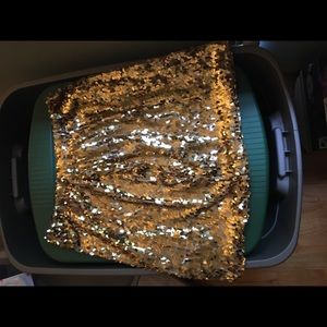 Gold sequin mini skirt
